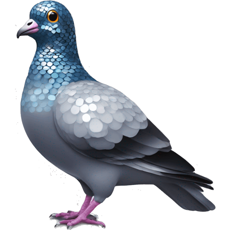 disco ball pigeon emoji