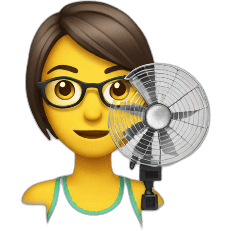 Chica con ventilador emoji