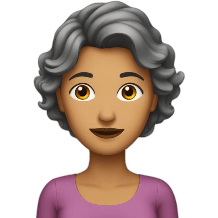 Mujer pelo castaño largo emoji