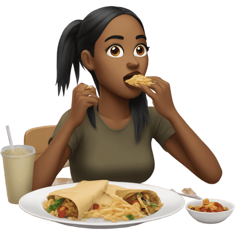 Aaliyah eating food emoji