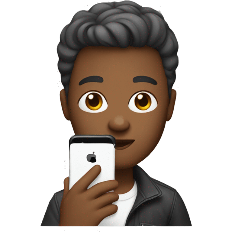 A Memoji holding a iPhone emoji