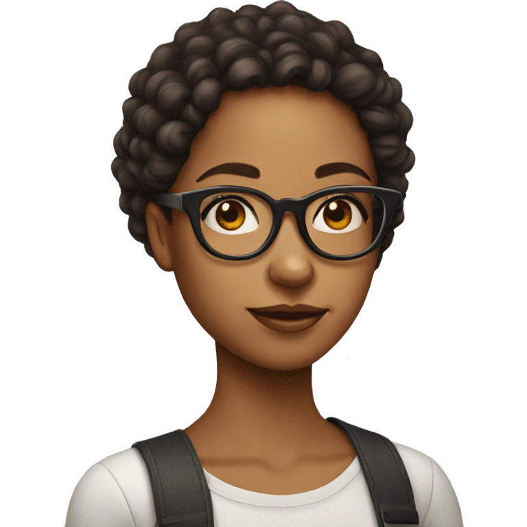 Girl with glasses portrait emoji