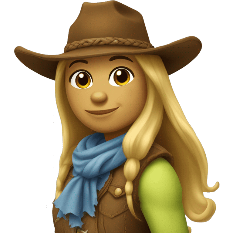 shrek com juliete e chapéu de cowboy emoji