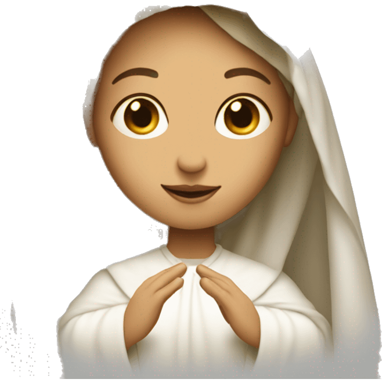 The Virgin continues to hold the veil in her hands emoji