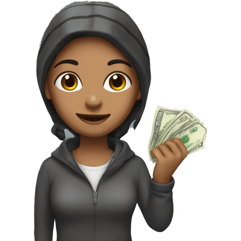 Girl with cash emoji