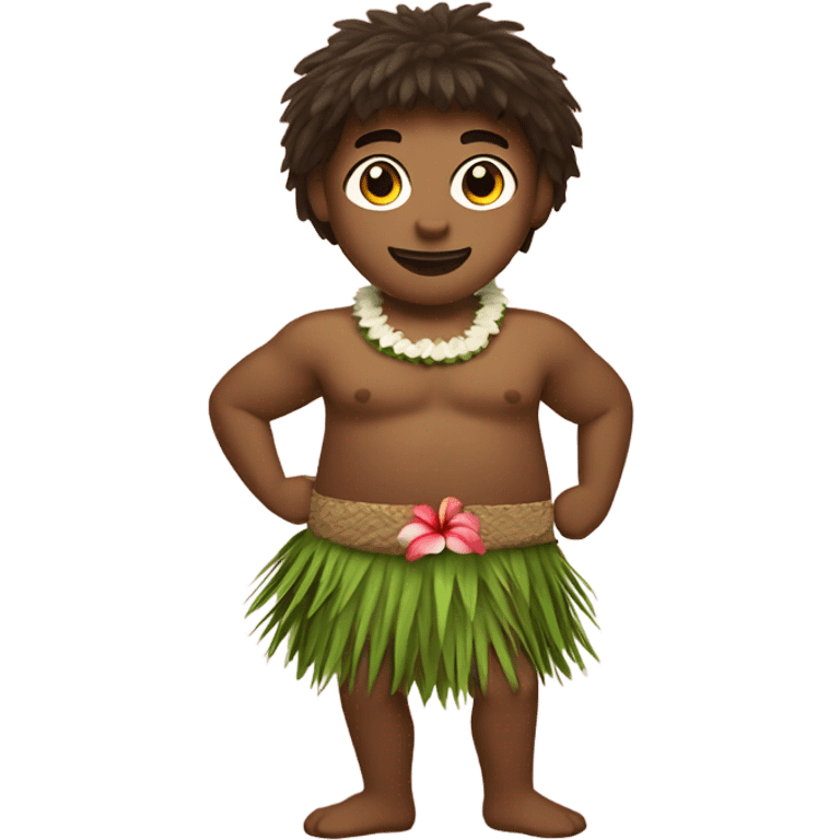 hula boy with grass skirt and coconut bra emoji