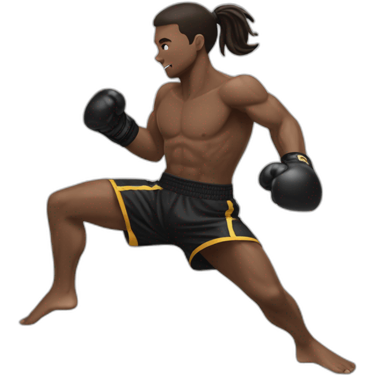 Thigh kick kickboxing  emoji