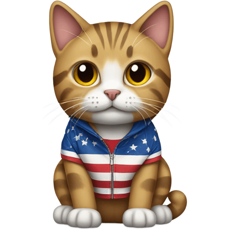 cat with american jacket emoji