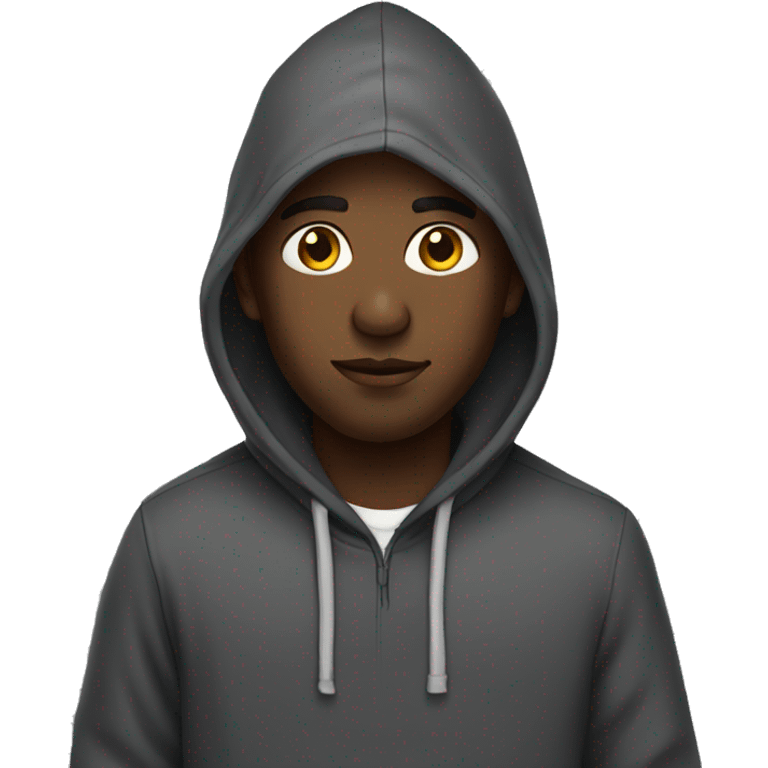 a black guy wearing a hoodie  emoji