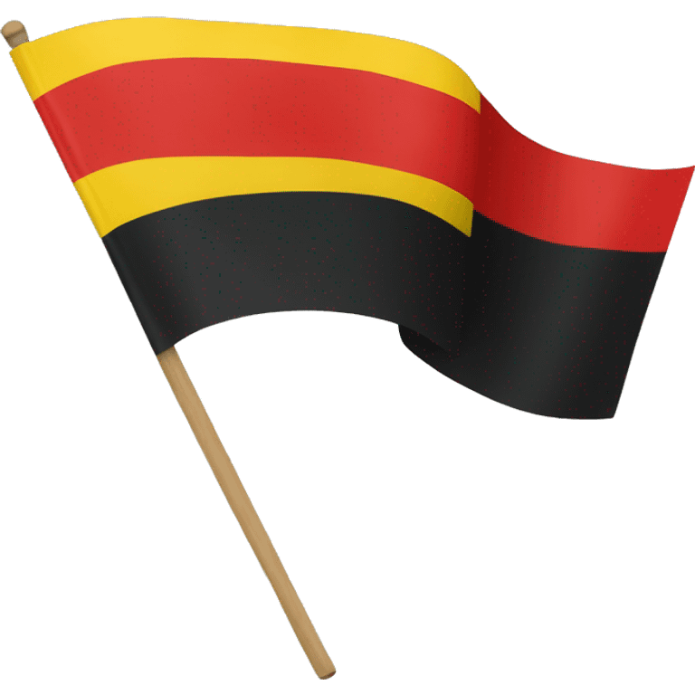 A tricolor flag with black top and red bottom and yellow circle in the middle emoji