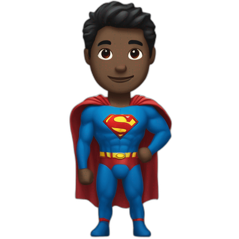 Superman con el traje negro con billetes en la mano emoji