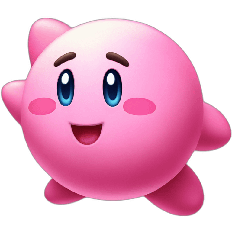 cute hapoy classic Kirby jumping emoji