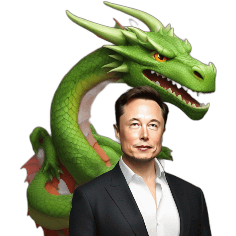 Elon Musk + dragon emoji