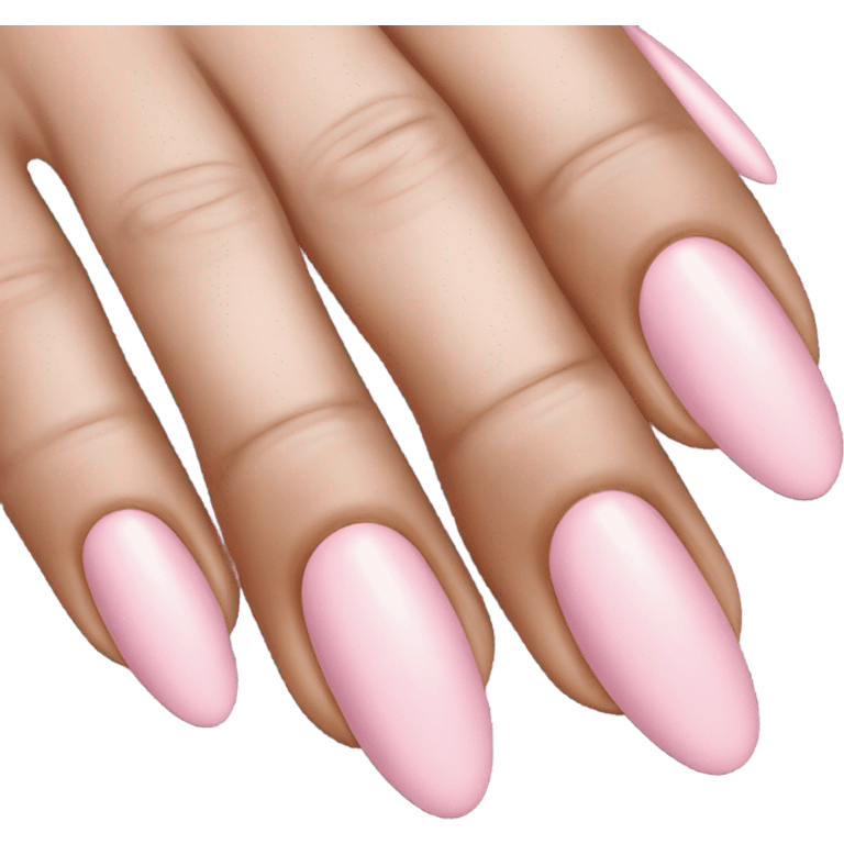 Pink light acrylic nails French tip emoji