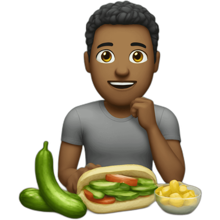 Fit-male-eats-a-pickle emoji