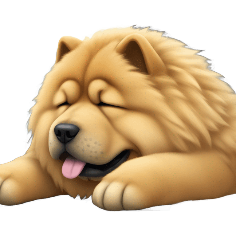 chow chow sleeping on computer keyboard emoji