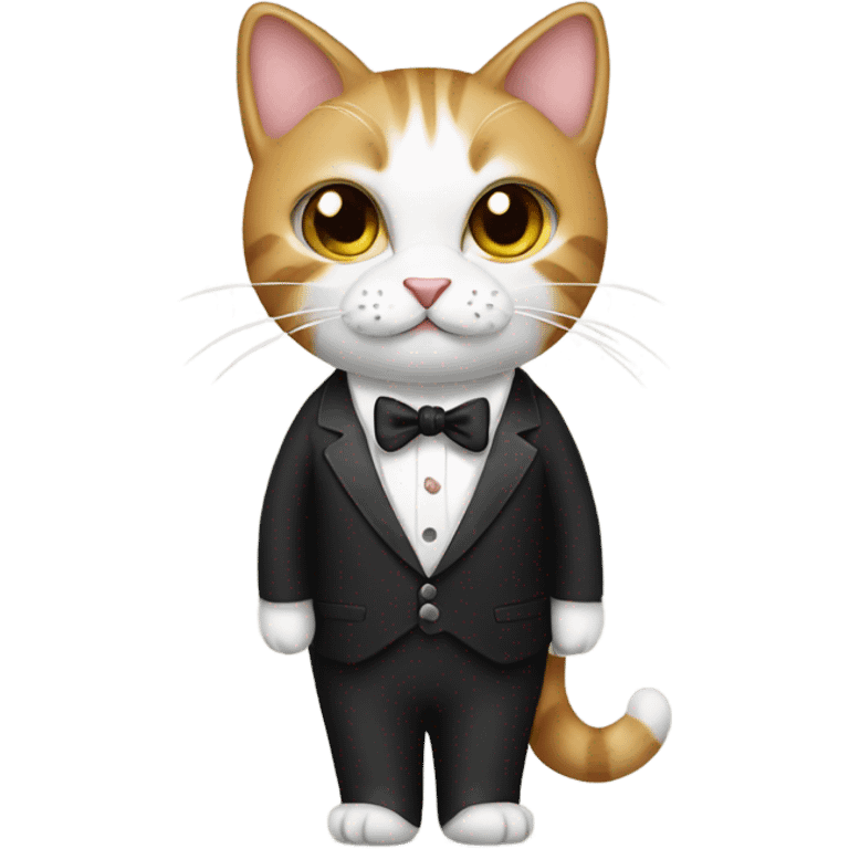 Cat wearing a tuxedo  emoji