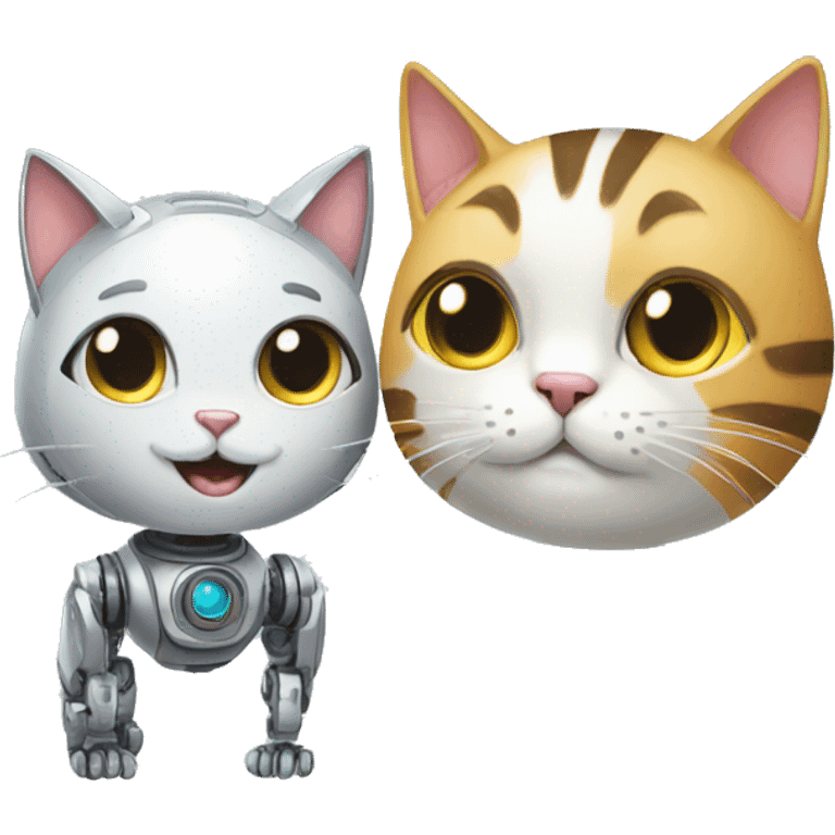 robot and cat emoji