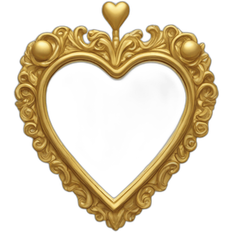 decorative gold heart mirror emoji