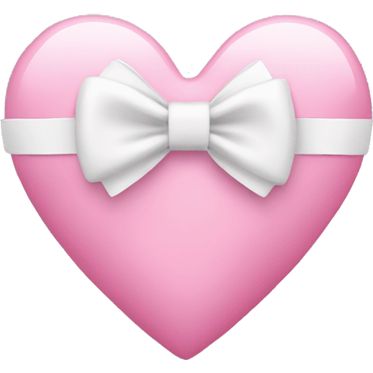 Pink heart with white bow emoji