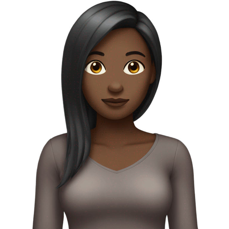 Black girl, brown skin, straight hair, talking about cinema. emoji