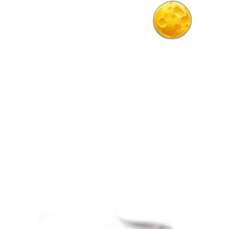 melting cheese moon over forest emoji