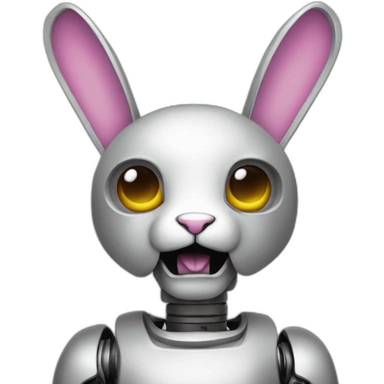 rabbit robot metal emoji