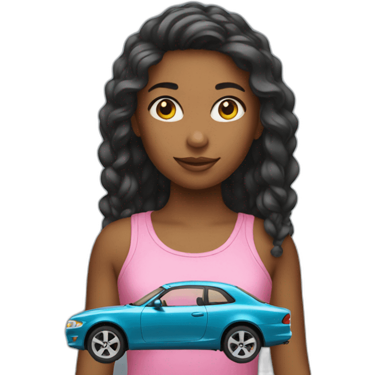 girl with car emoji