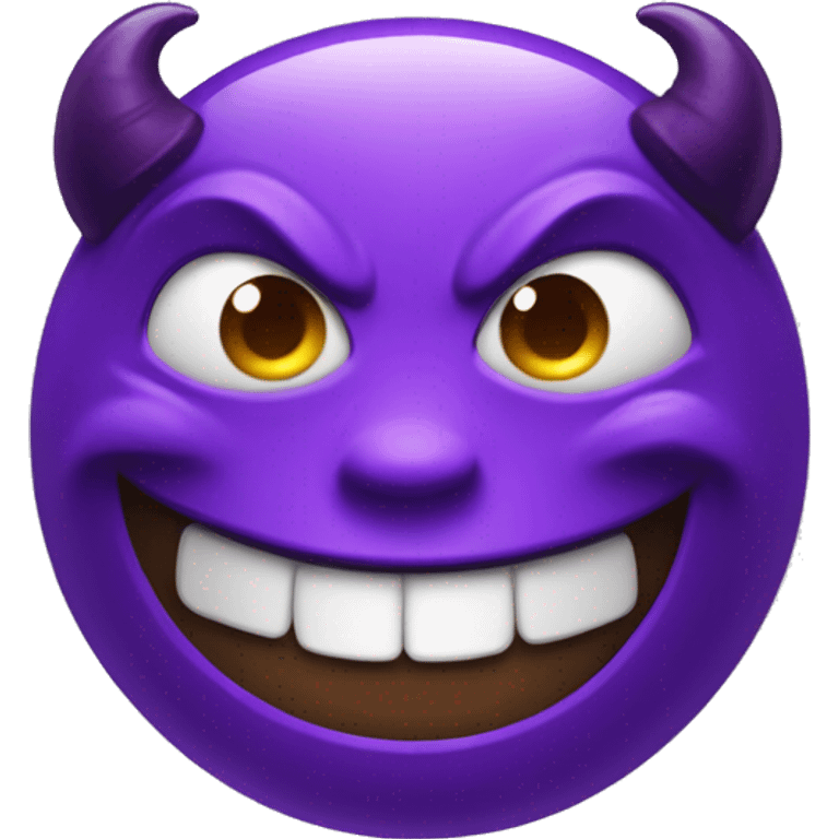 Purple devil Face with Tears of Joy emoji