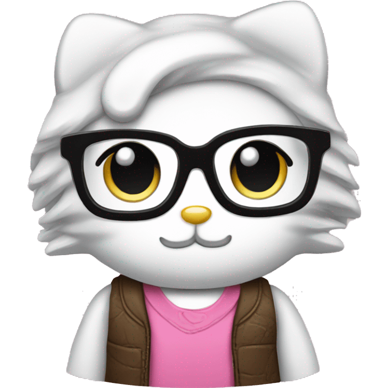 hello kitty with big glasses emoji