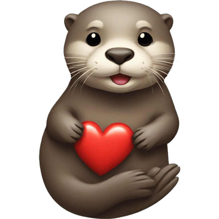 Otter with red Heart  emoji