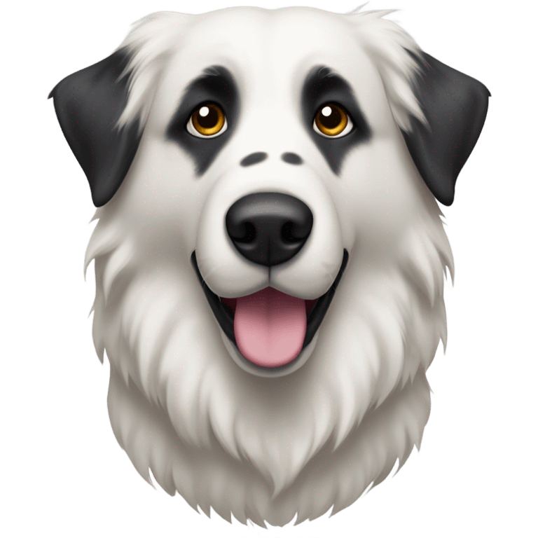 Great Pyrenees with black face emoji