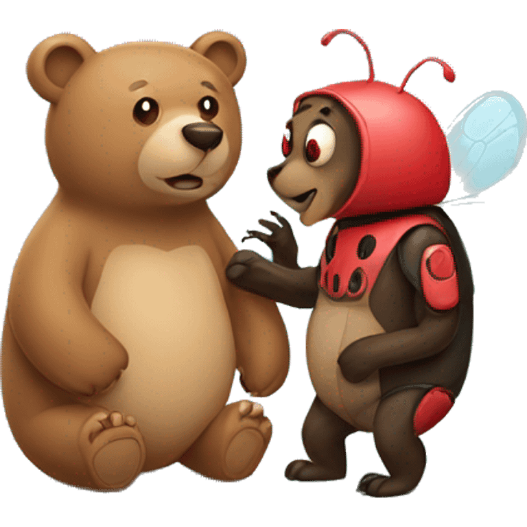 bear and bug in love emoji