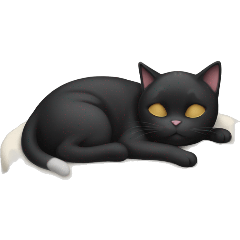 black and white cat sleeping on cat bed emoji emoji