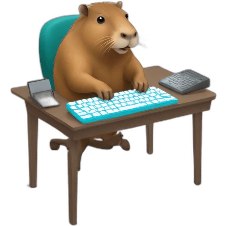 capybara with a computer keyboard emoji