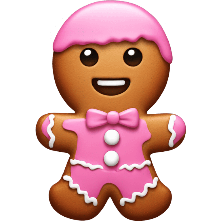 Pink gingerbread man emoji