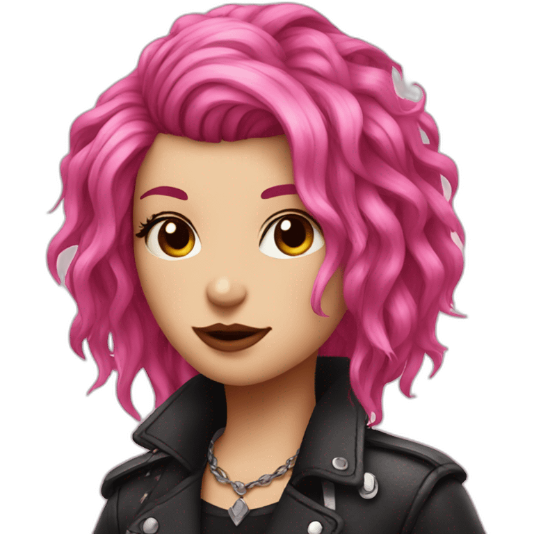 Pink hair punk girl emoji