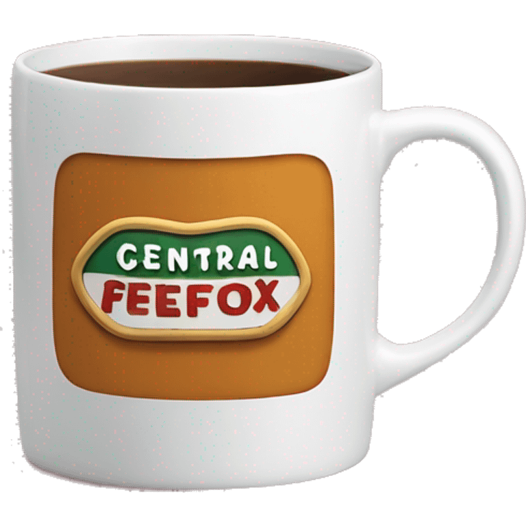 Mug with ‘central perk’ writing emoji