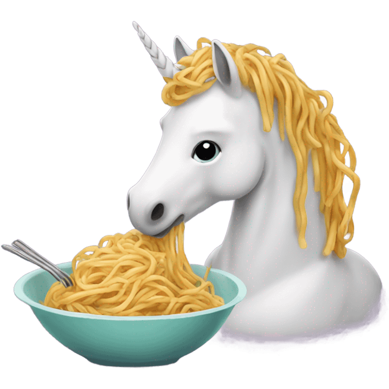 unicorn eating spaghetti emoji