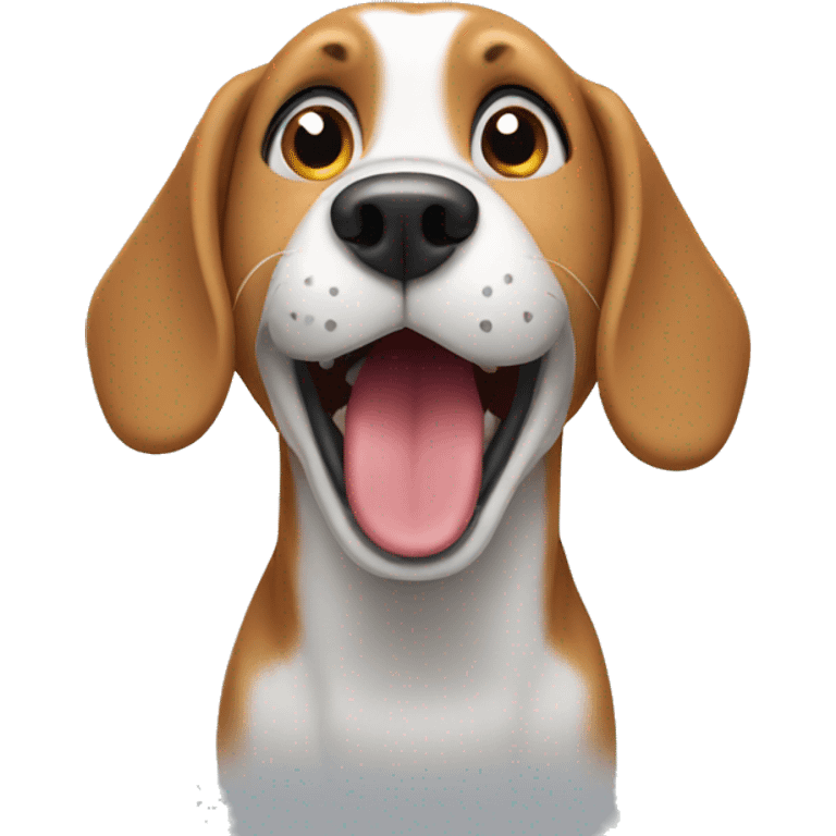 Beagle dog singing emoji