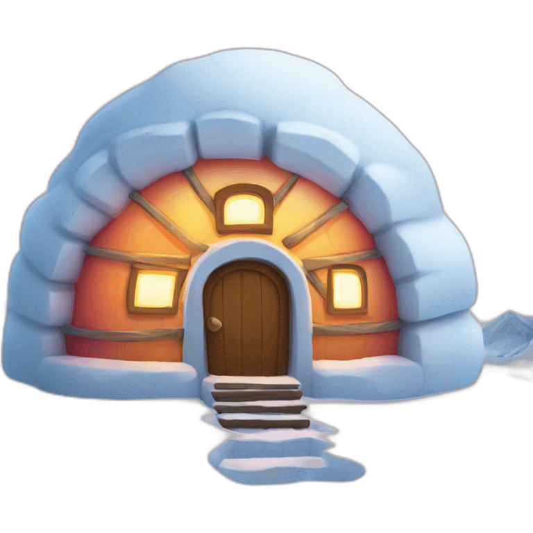 artistic igloo colourful emoji