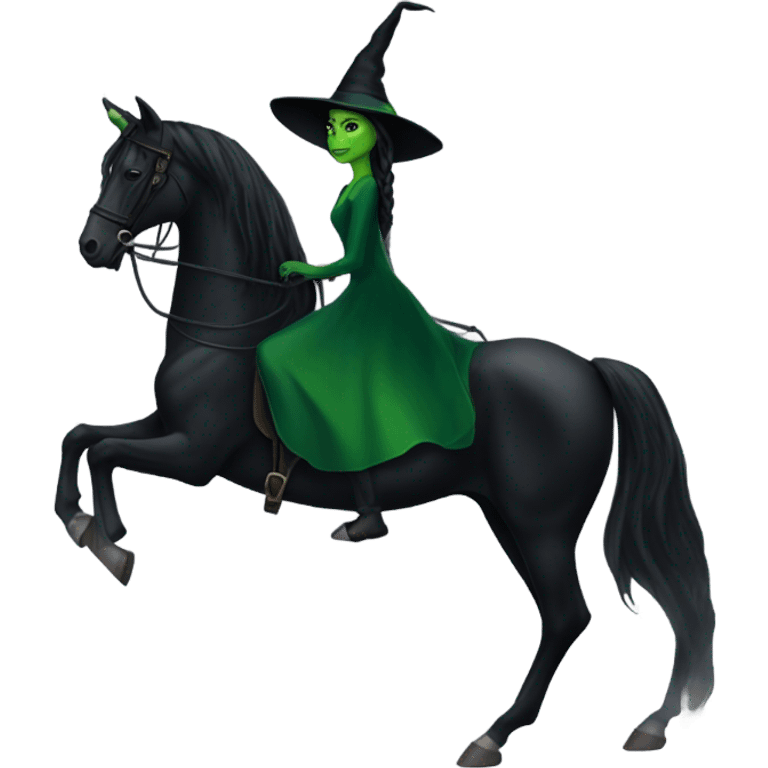 Elphaba riding a horse  emoji