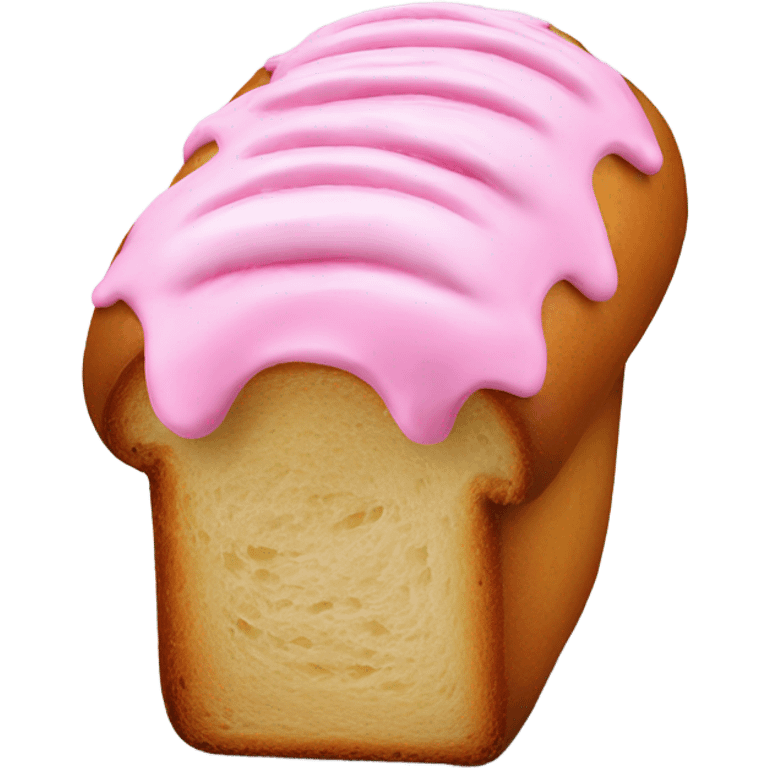 loaf bread with pink icing emoji