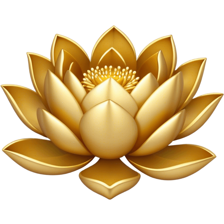 Gold lotus blossom outline emoji