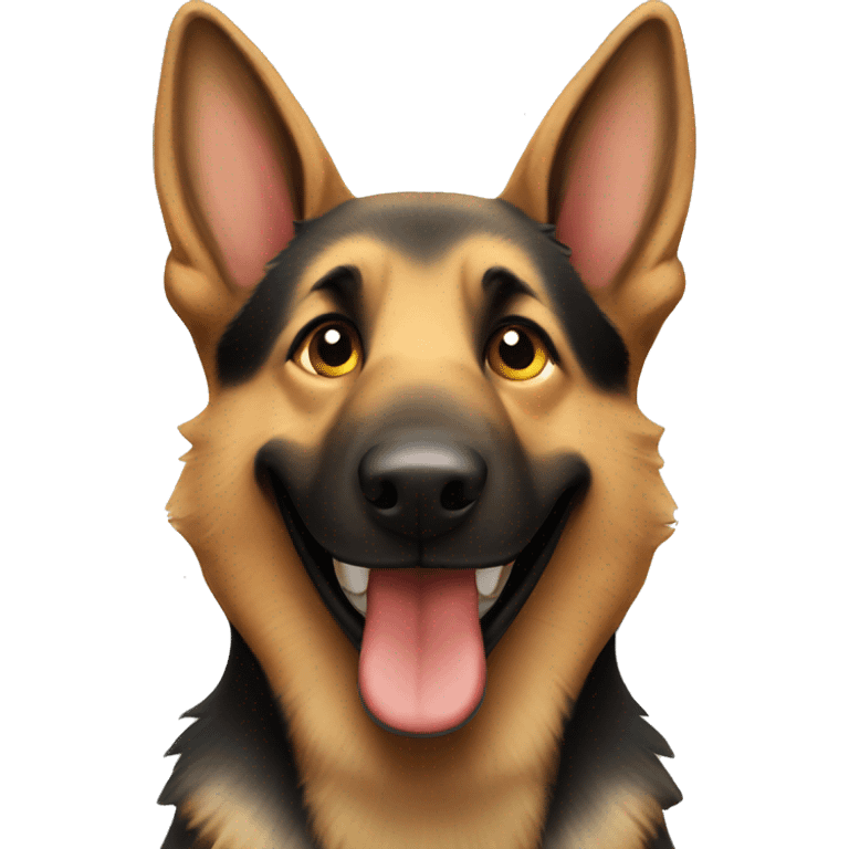 German Shepherd smiling emoji