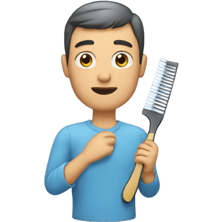 A man combing emoji