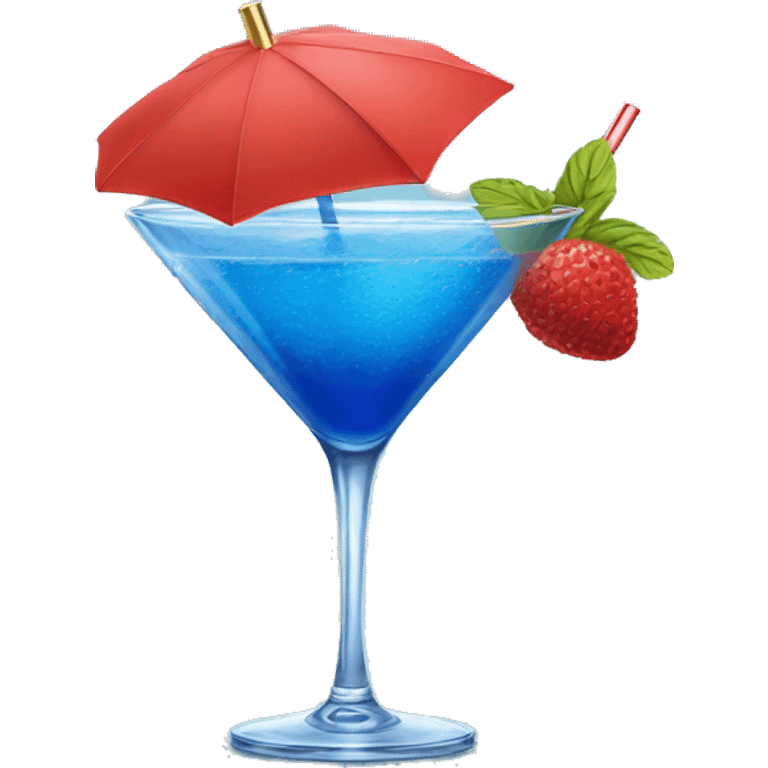 Blue Cocktail drink with a red mini-parasol emoji