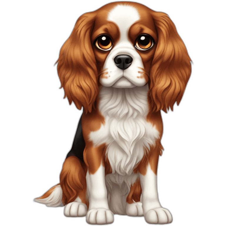 dog Cavalier King Charles Spaniel full height emoji