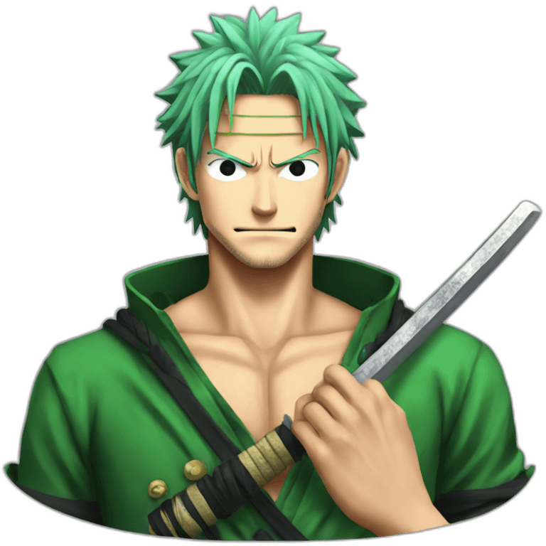 zoro from one piece with katana emoji