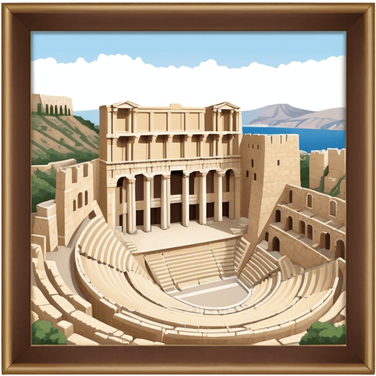 Odeon of Herodes Atticus Landmark Emoji – Depicting the ancient stone amphitheater on the Acropolis slopes. emoji